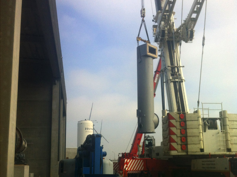 Plaatsen Naverbrander 700 Ton Kraan West Vlaanderen 6